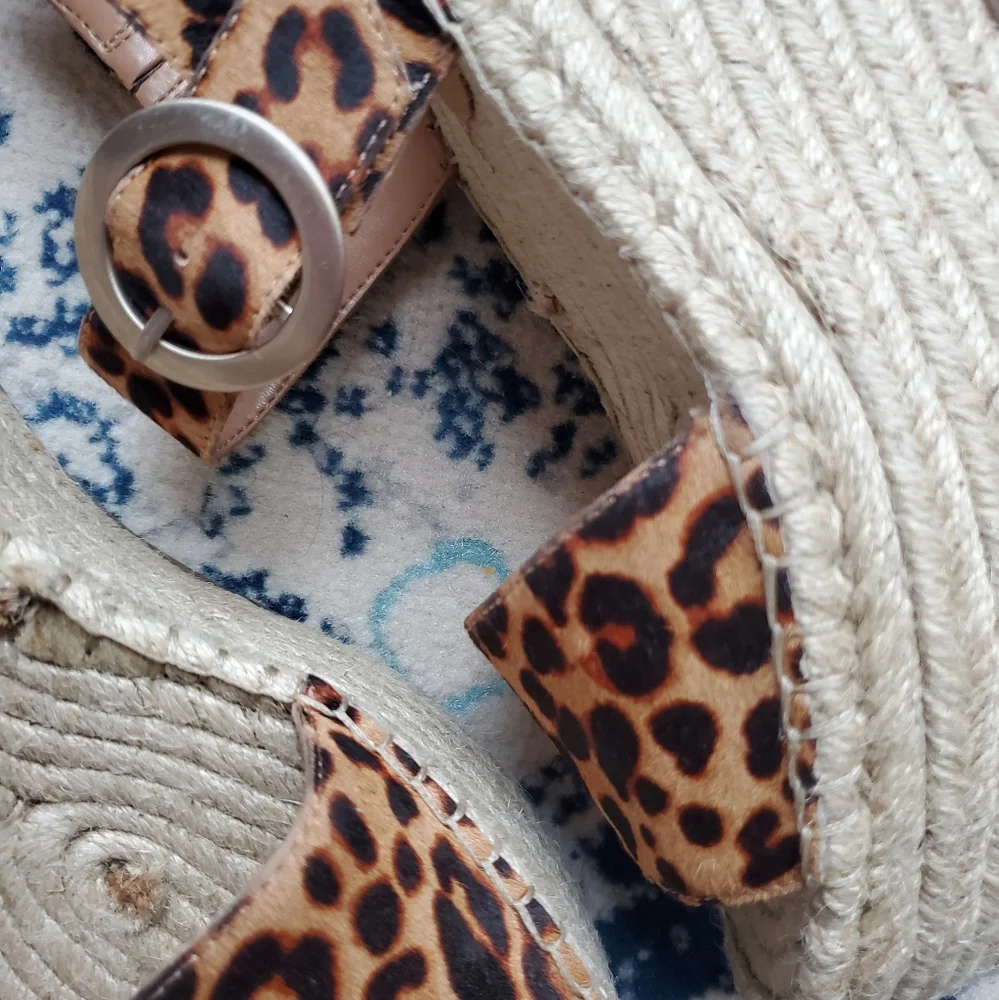 Marc Fisher Ltd Espadrilles Leopard Print NWOB Boho Coastal Festival